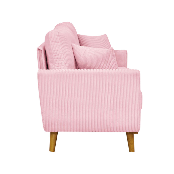 Upholstered Loveseat With Arms And Pillows