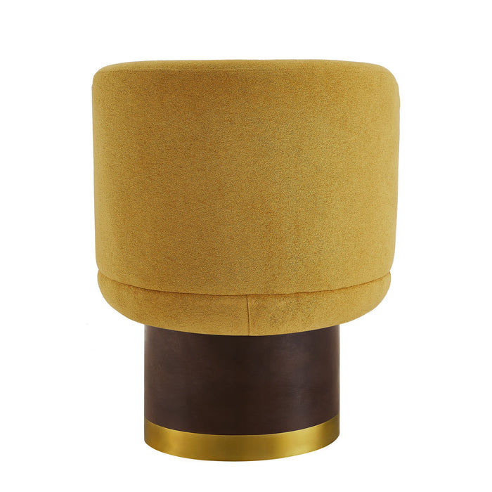 Round Swivel Accent Chair With Ergonomic Backrest For Living Room