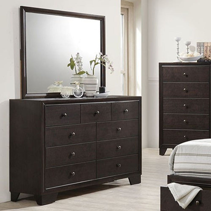 1 Piece Dresser With 9 Drawers - Brown