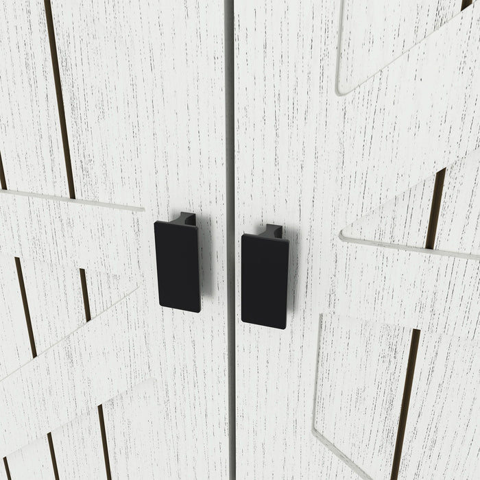 Modern Minimalist Shoe Cabinet With Sliding Door Design - White