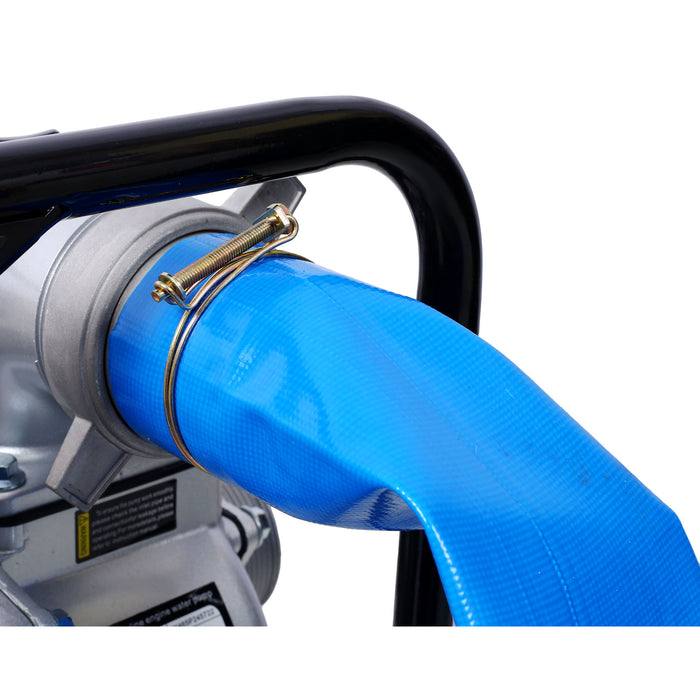 Honda - Gx160 Engine Water Pump 3" 264Gpm With 3In Npt Coupler And 25Ft Flat Hose, Aluminum - Black / Red