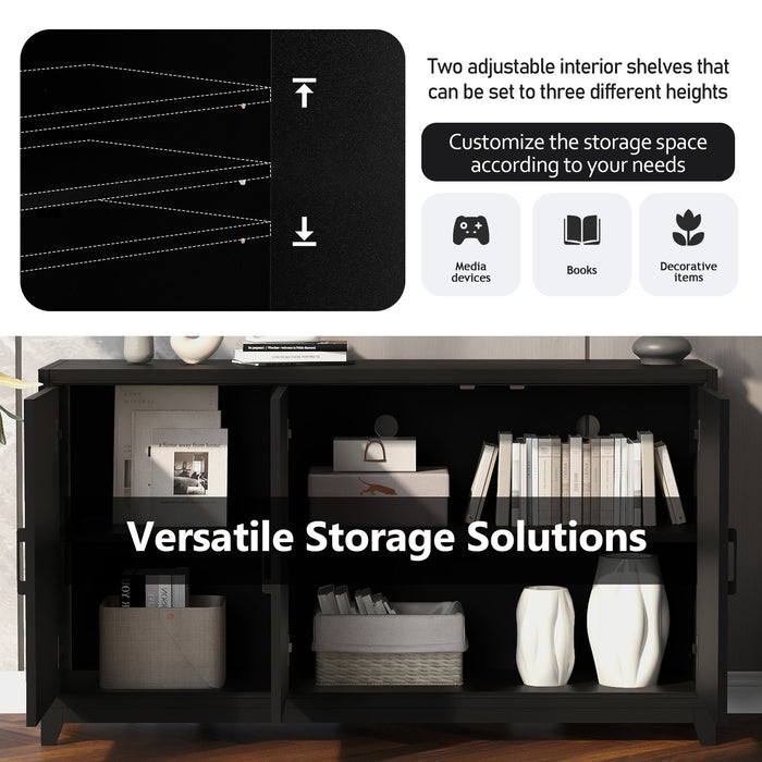 TV Stand, Media Console Cabinet With 2 Spacious Storage Space