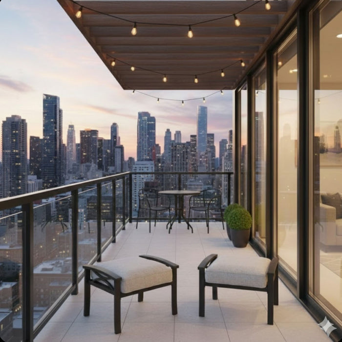 Modern All-Weather Ottomans With Cushions (Set of 2)