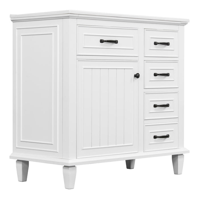 Modern Bathroom Vanity With Sink Top, Flip Drawers, Adjustable Shelf