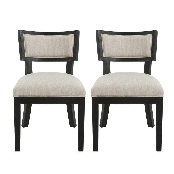 Farmhouse Style Fabric Upholstered Side Dining Chair Set
