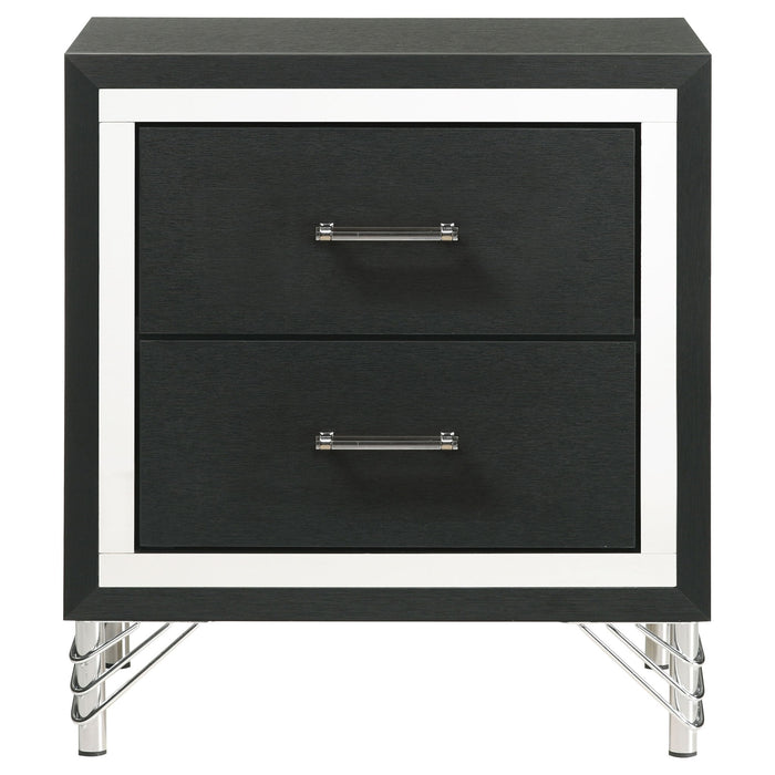 Malcolm - 2 Drawer Nightstand - Black