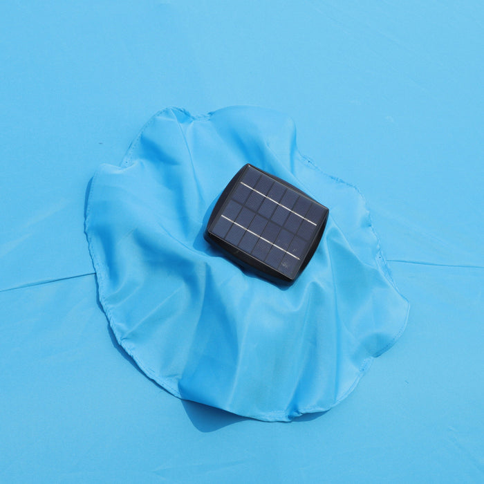 Double- Sided Outdoor Market Umbrella With Lights And Base