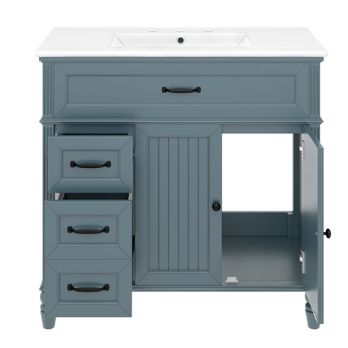 Bathroom Vanity With Sink, Freestanding Cabinet & Drawers