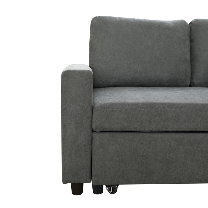 L - Shaped Convertible Sofa Bed With Storage Chaise
