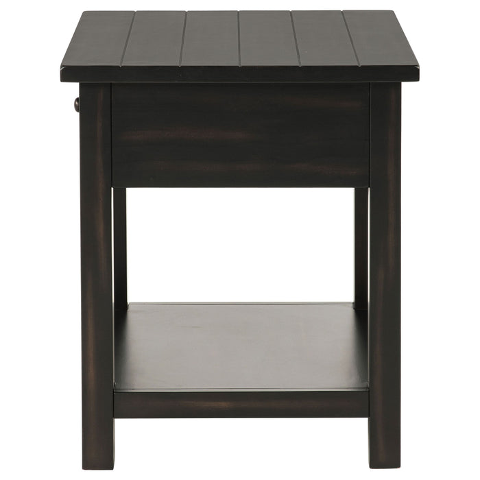 Castleton - 1 Drawer Wood End Table With Shelf