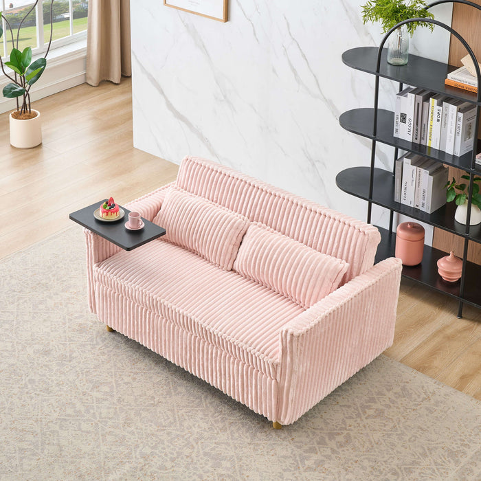 Pull Out Sofa With Movable Tabletop And USB Ports