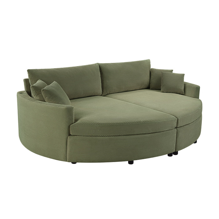 Oversized Double Chaise Lounge Sofa With USB Ports