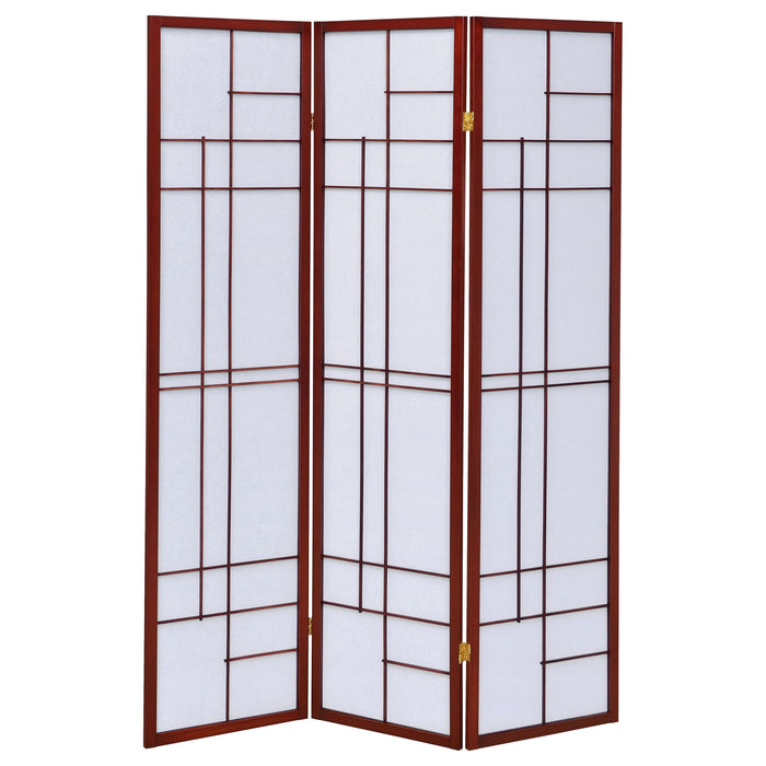 Colby - 3-Panel Folding Floor Screen - Brown / White