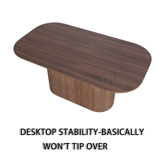 Modern Dining Table With Vertical Striped Legs