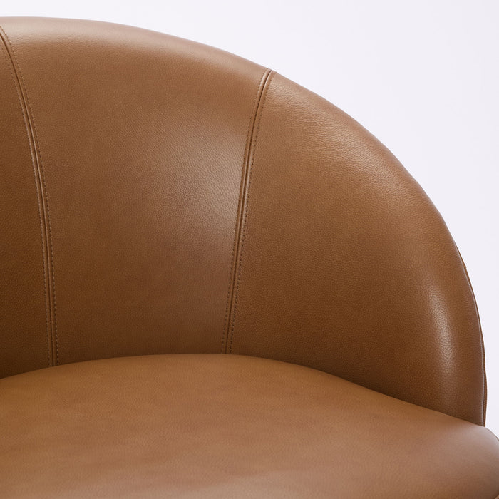 Swivel Accent Chair With 360° Smooth Spin - Black / Light Brown / Silver