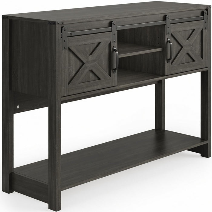 Farmhouse Entryway Table With Sliding Barn Door