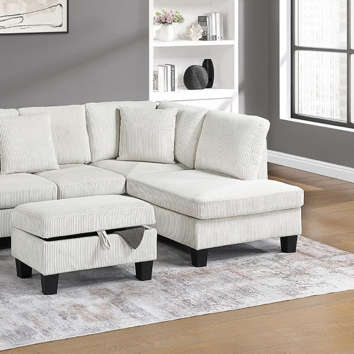 Sectional Sofa With Storage Ottoman And Pillows
