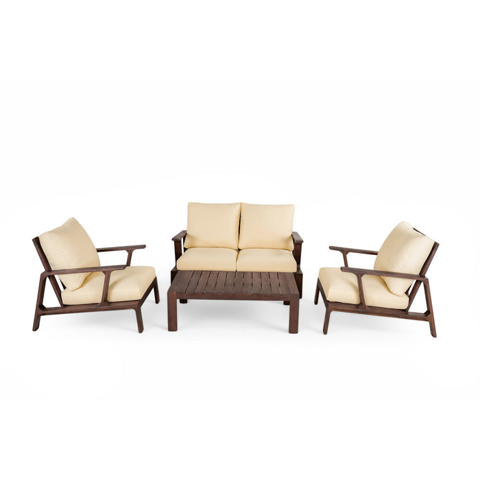 4 Piece Outdoor Sofa Set With Cushions And Coffee Table