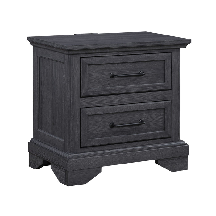Colville - 2-Drawer Nightstand With USB Charging Port - Charcoal