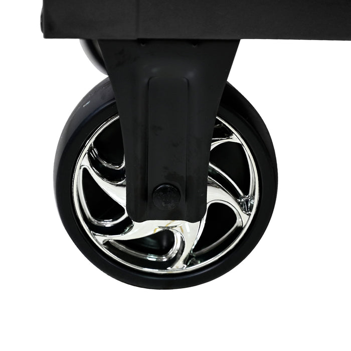 9 Drawer Multifunctional Steel Tool Cart With Wheels And Wooden Top