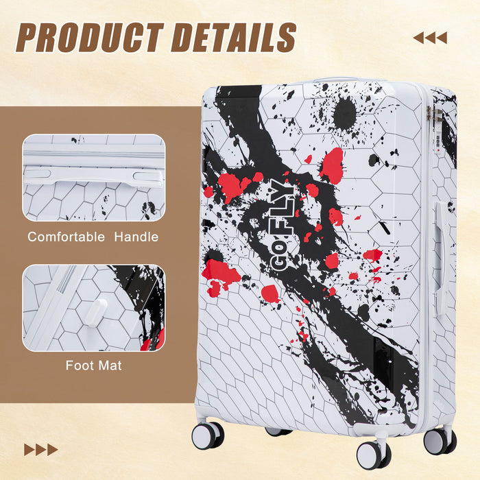 Luggage With Printed Pattern, Combination Lock