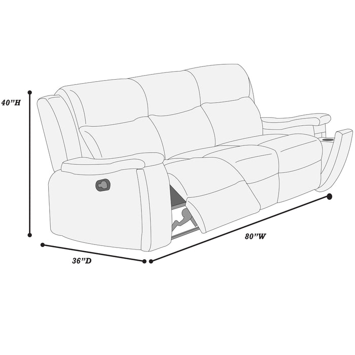 Modern Manual Motion Living Room Set With Hidden Cup Holders