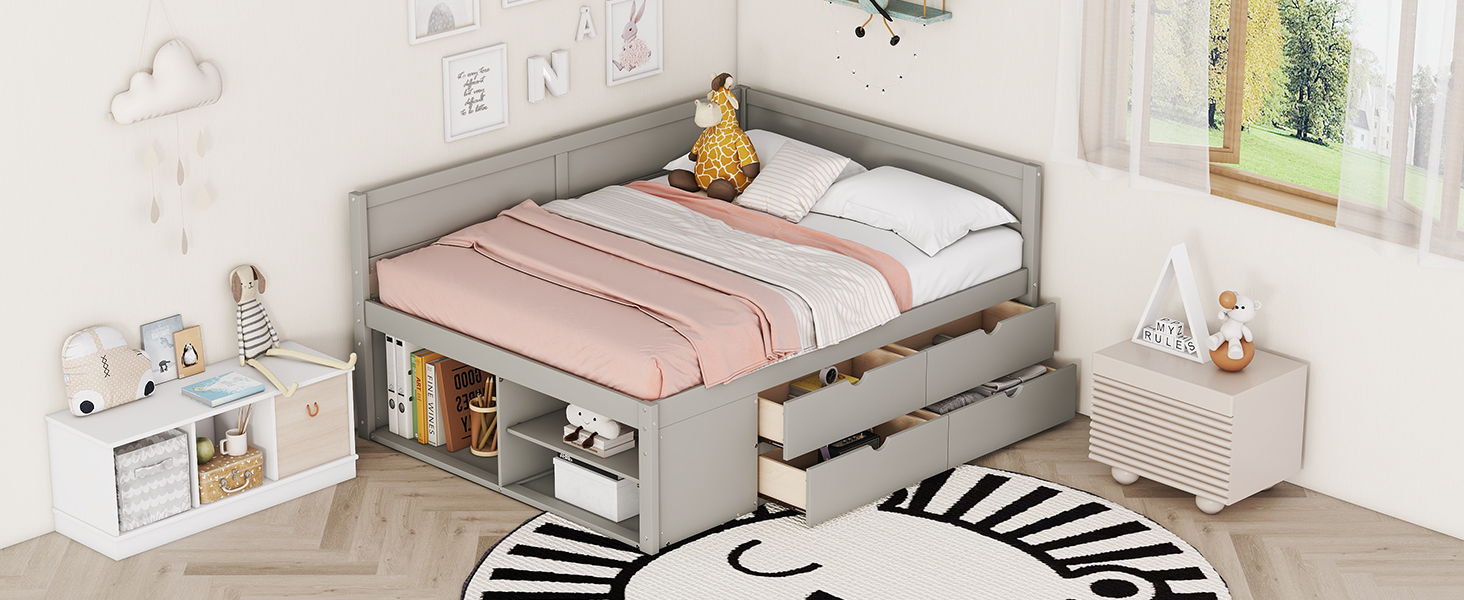 Daybed With Drawers And Shelves