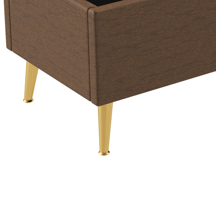 Modern Tufted Storage Ottoman Bench With Metal Legs