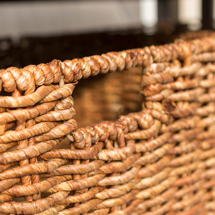 Coffee Table With Lower Shelf And Baskets - Espresso