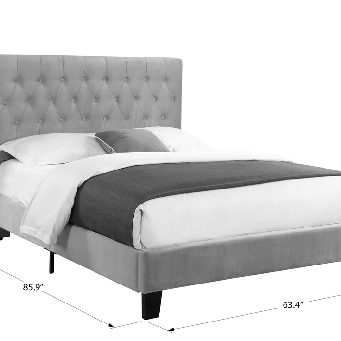 Amelia - Upholstered Queen Bed - Navy