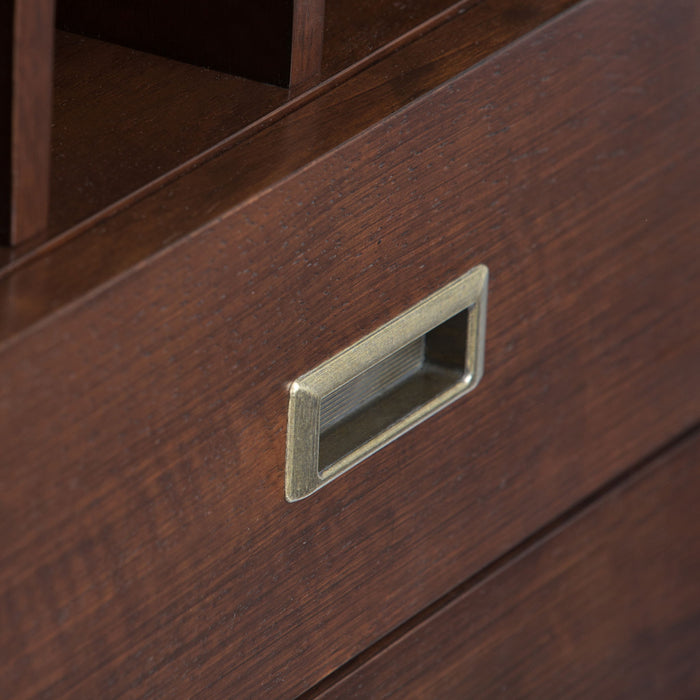 Draper - Sideboard Buffet And Wine Rack - Medium Auburn Brown