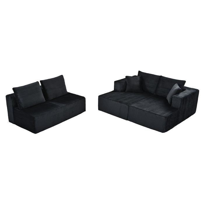 U-Shaped Modular Sectional Sofa With Double Chaise, Oversized Deep Seat For Living Room