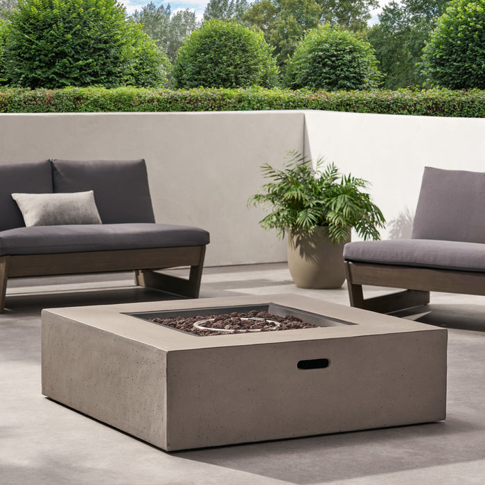 Modern 50,000 Btu Square Fire Table With Propane Tank