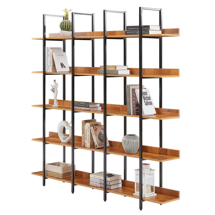 Vintage Industrial 5 Tier Open Bookcase