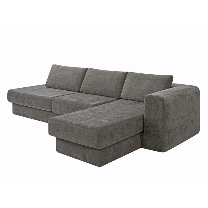 L-Shaped Modular Sofa With Double Layer Cushion