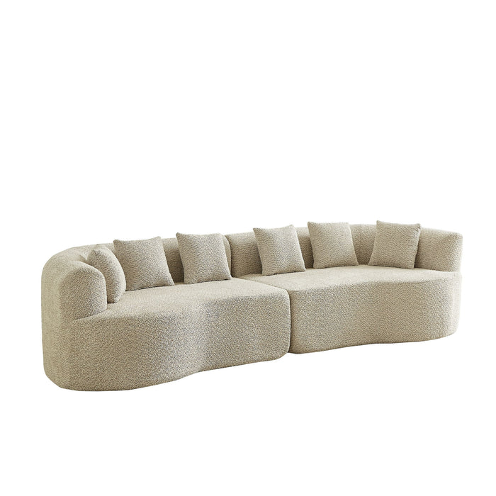 Curved Sectional Sofa With 6 Pillows