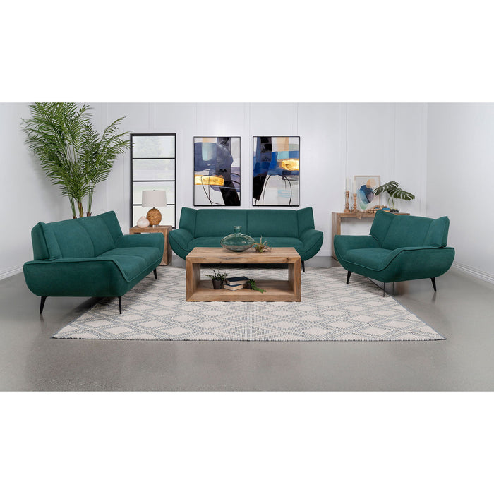 Logan - Flared Arm Sofa Sofa - Teal Blue