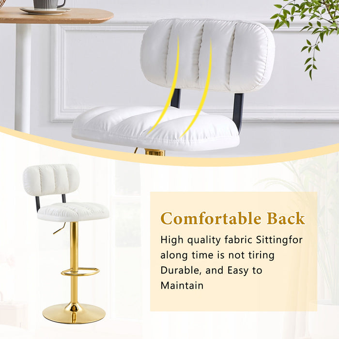 Adjustable Height Bar Stools & Footrest For Kitchen Island (Set of 2)