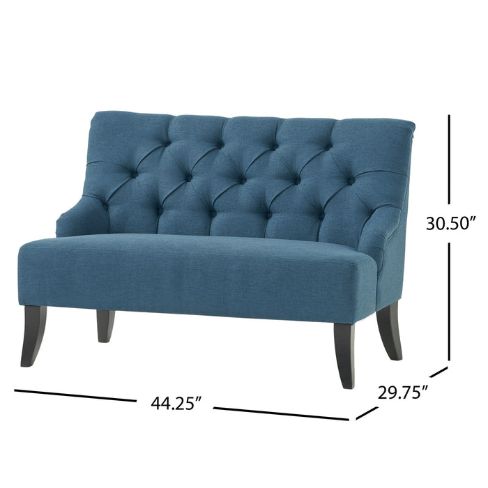 Nicole - French Style Upholstered Loveseat With Tufted Backrest