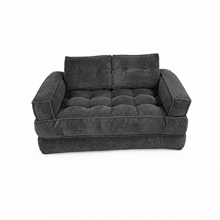 2 Seater Modular Corduroy Sofa With Chaise Lounge For Living Room