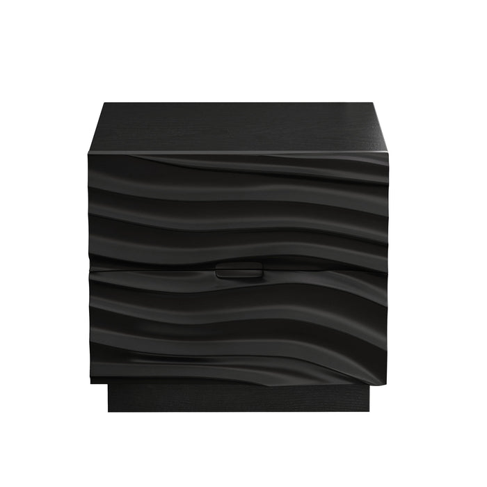 Nightstands, Bedside Table With 2 Drawers (Set of 2) - Black
