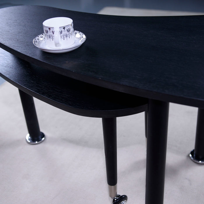 Rotatable Cocktail Table With Solid Legs, 360 Degree Rotating