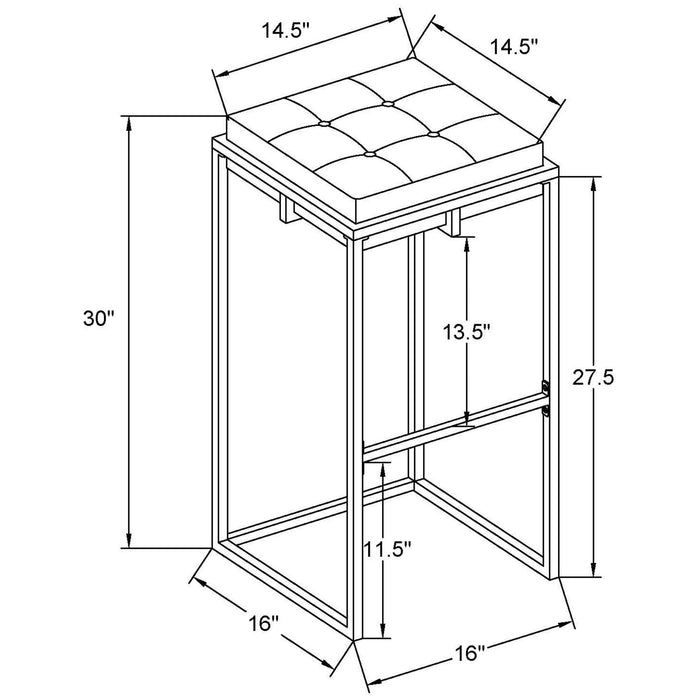 Soccoro - Square Tufted Cushion Stools (Set of 2) - Beige