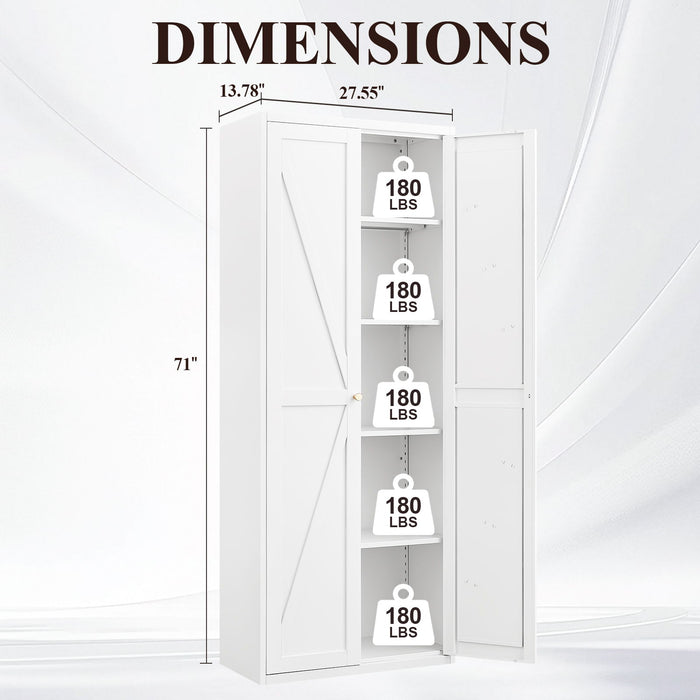 Adjustable 2 Door Storage Cabinet With Adjustable Shelves