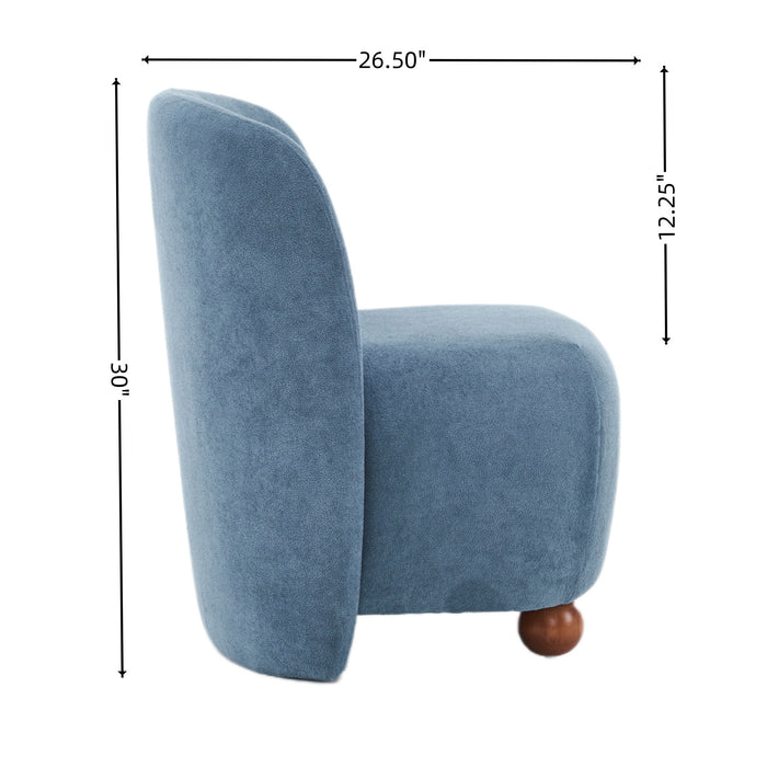 Modern Low Back Accent Upholstered Armless Living Room Chairs, Round Feet