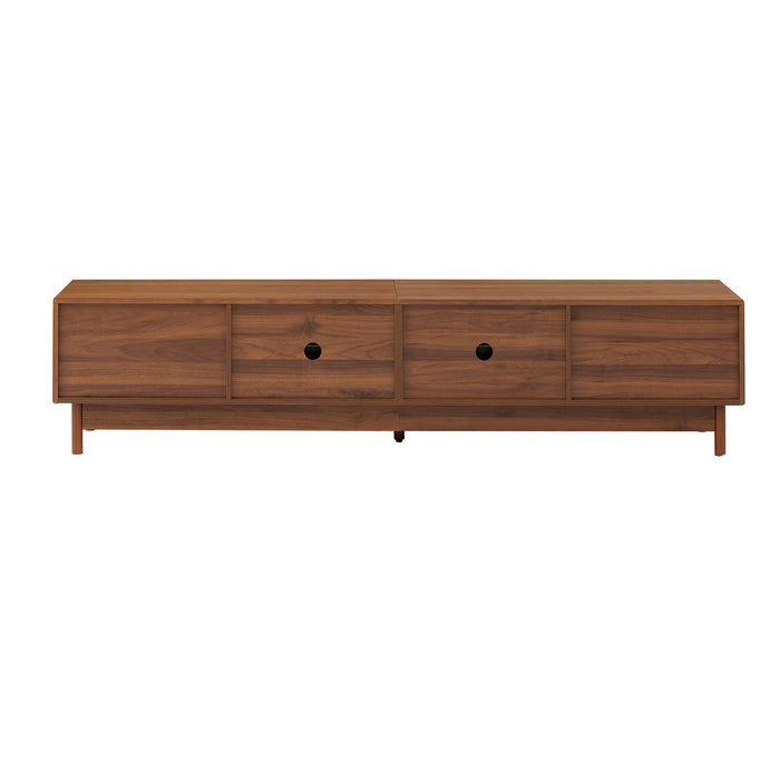 TV Stand, Entertainment Center With Fluted Drawers For Living Room - Walnut
