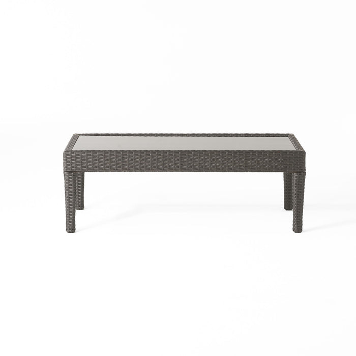 Contemporary Antibes Loveseat & Table Set Outdoor - Gray