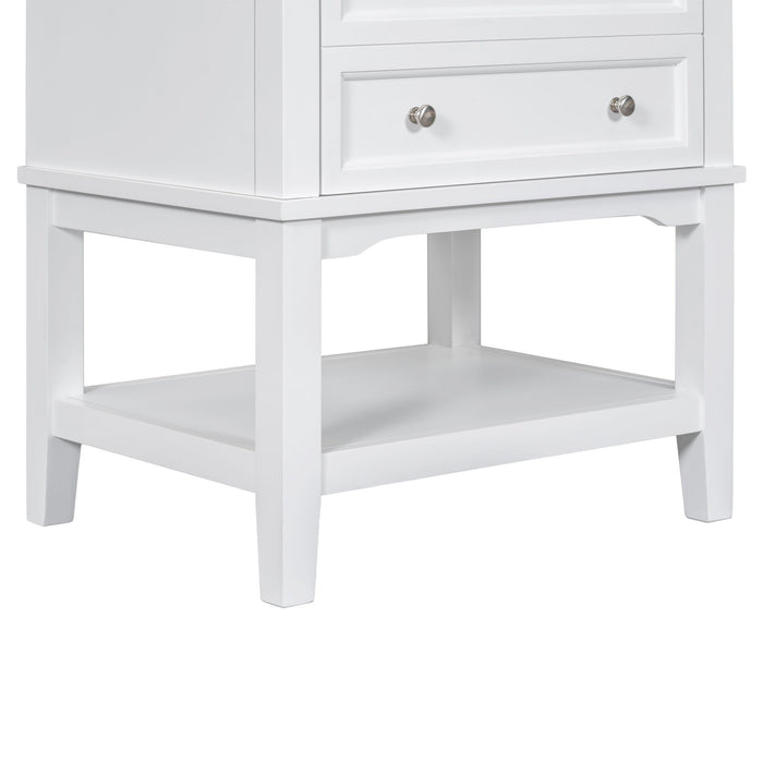 24" Bathroom Vanity Without Sink, Base Only, Storage Cabinet With Drawer And Open Shelf - White