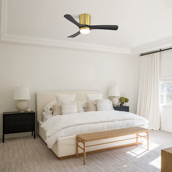 42" Ceiling Fan With Dimmable LED Light, DC Reversible Motor, 6 Speed Adjustable For Living Room - Gold / Black