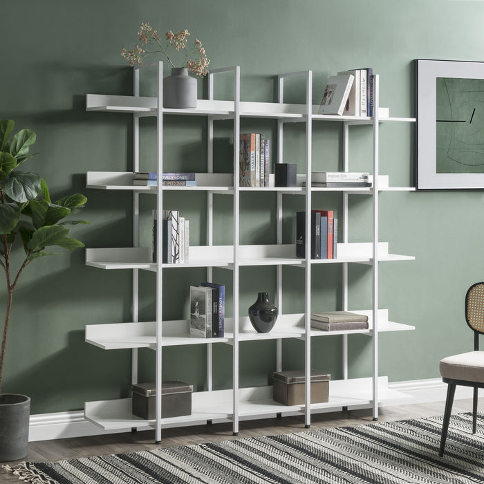Vintage Industrial 5 Tier Open Bookcase
